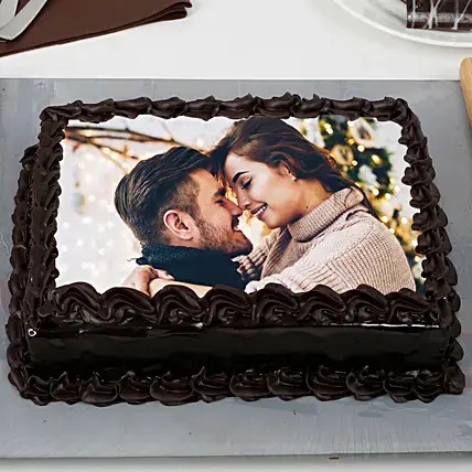 Decorated Chocolate Photo Cake