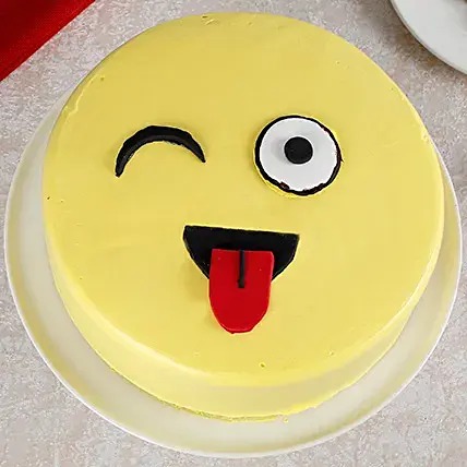 Wink Emoji Semi Fondant Chocolate Cake