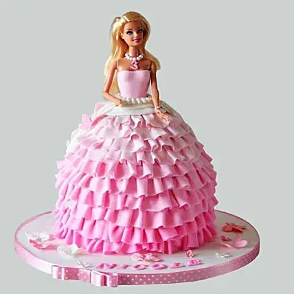 Pink Dress Barbie Cake  Chocolate