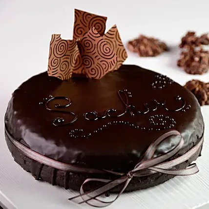 Decorated Chocolate Truffle Cake