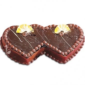 Double Heart Chocolate Cake