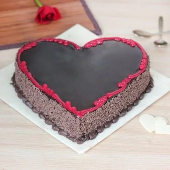 Chocolate heart shape cake
