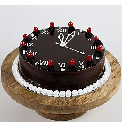 New Year Clock Chocolate Cake