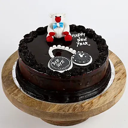 New Year Theme Truffle Cake