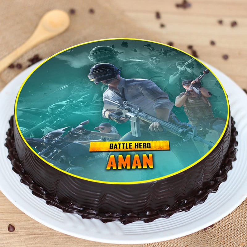 PubG Cake with Name - Best Wishes Birthday Wishes With Name