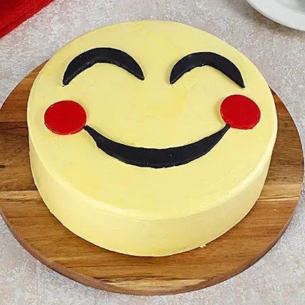 Blush Emoji butterscotch Cake
