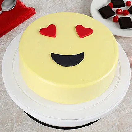 True Love Emoji Cream Chocolate Cake