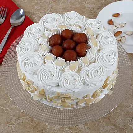 Vanilla Fusion Gulab Jamun Cake
