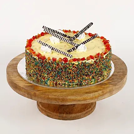 Colored Vermicelli Pineapple Cream Cake