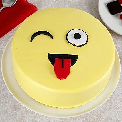 Wink Emoji Semi Fondant Chocolate Cake