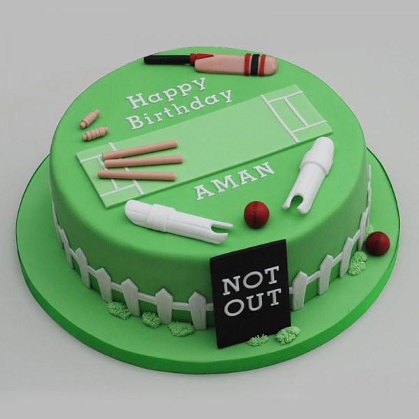 Cricket Theme Cake