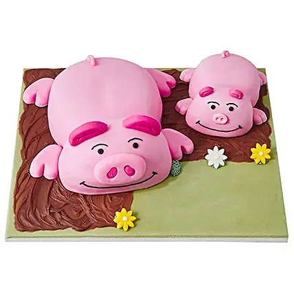 Percy Pig Fondant Cake