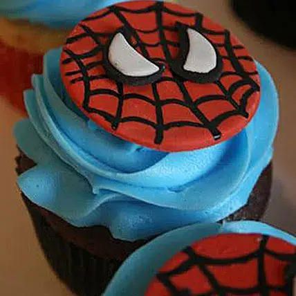 Delicious Spiderman Cupcakes