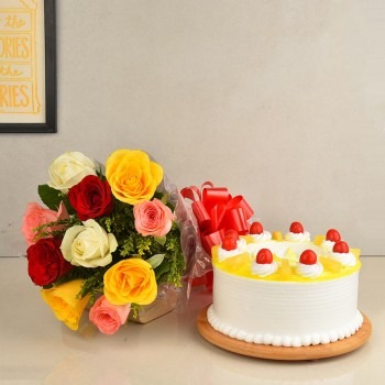 Mix Roses and Pineapple Cake