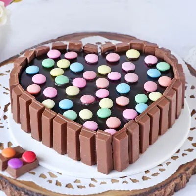 Heart Shape Kit Kat Cake