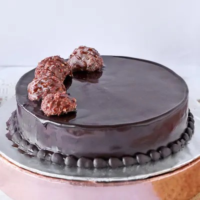 Chocolate Cake with Ferrero Rocher Topping