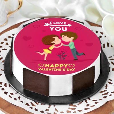 Valentine Kissing Proposal Cake