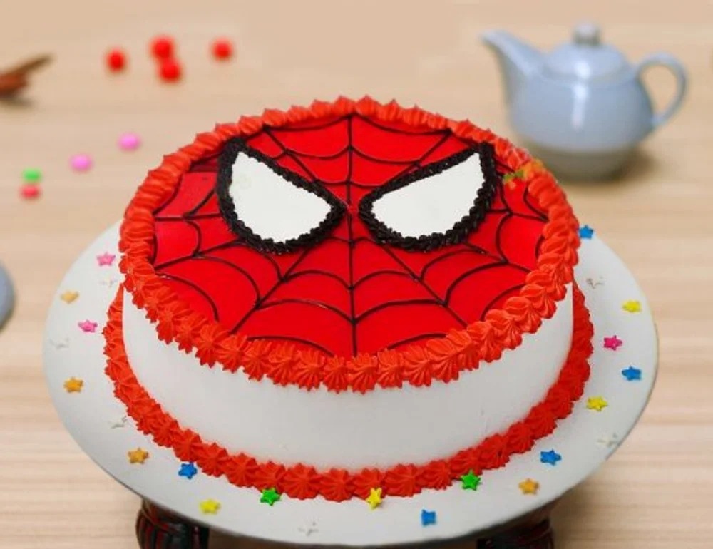 Round Shaped Spiderman Cake