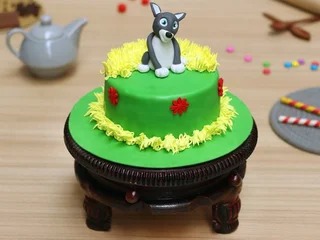 Puppy Fondant Delight Cake