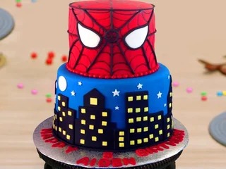 Birthday Themed Spiderman Tier Cake