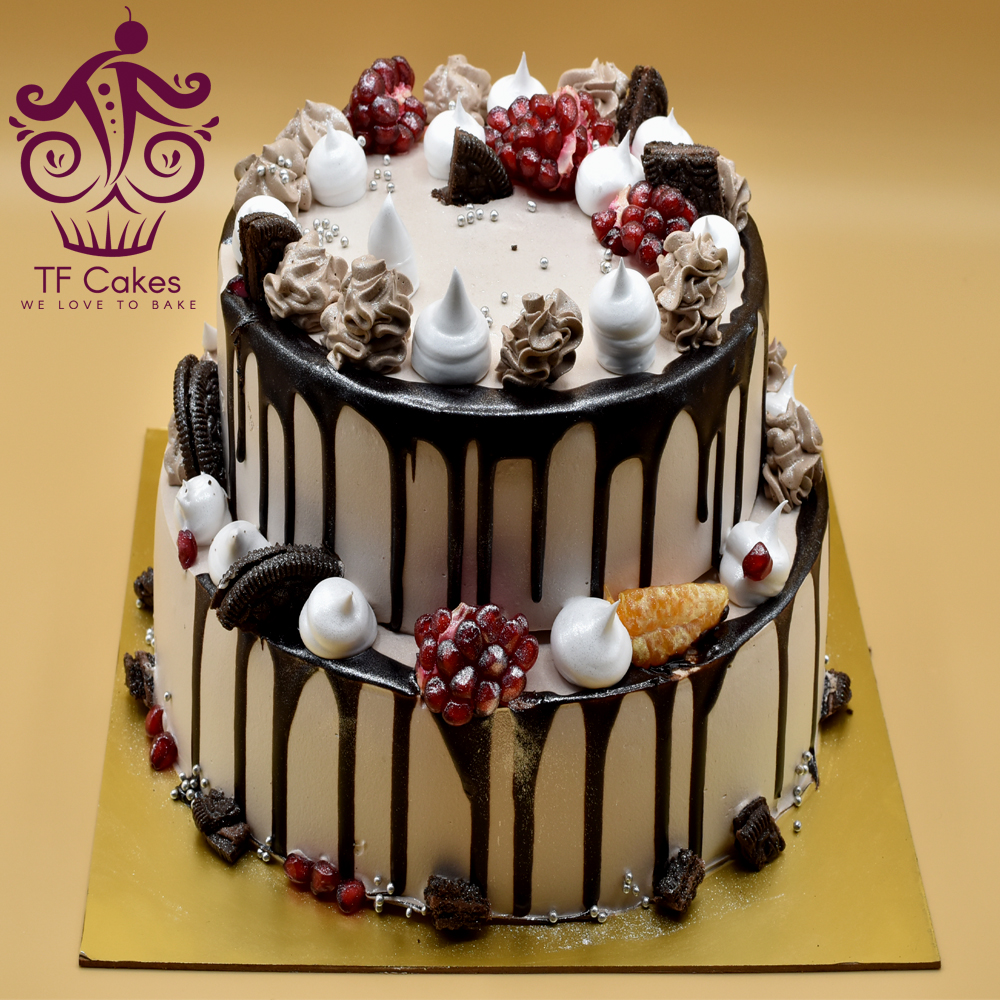 Exotic Strawberry 2 Tier Cake | Buy Strawberry Two Tier Cake Online