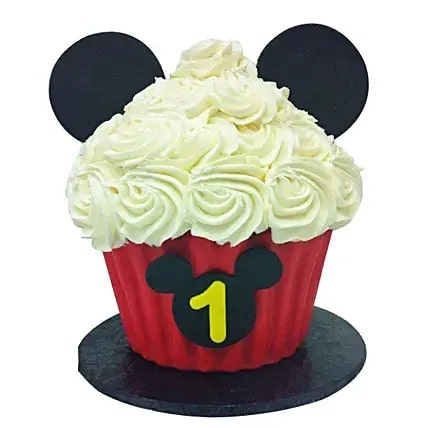 Floral Mickey Mouse Cupcake