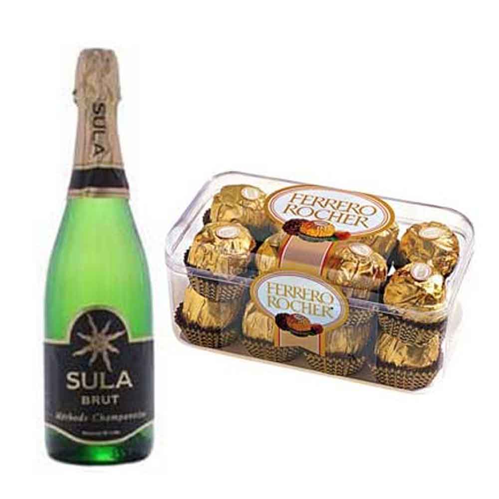 Champagne with Ferrero Rocher Chocolates