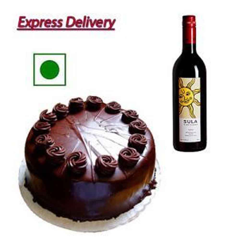 1/2Kg Chocolate Cake With Red Wine