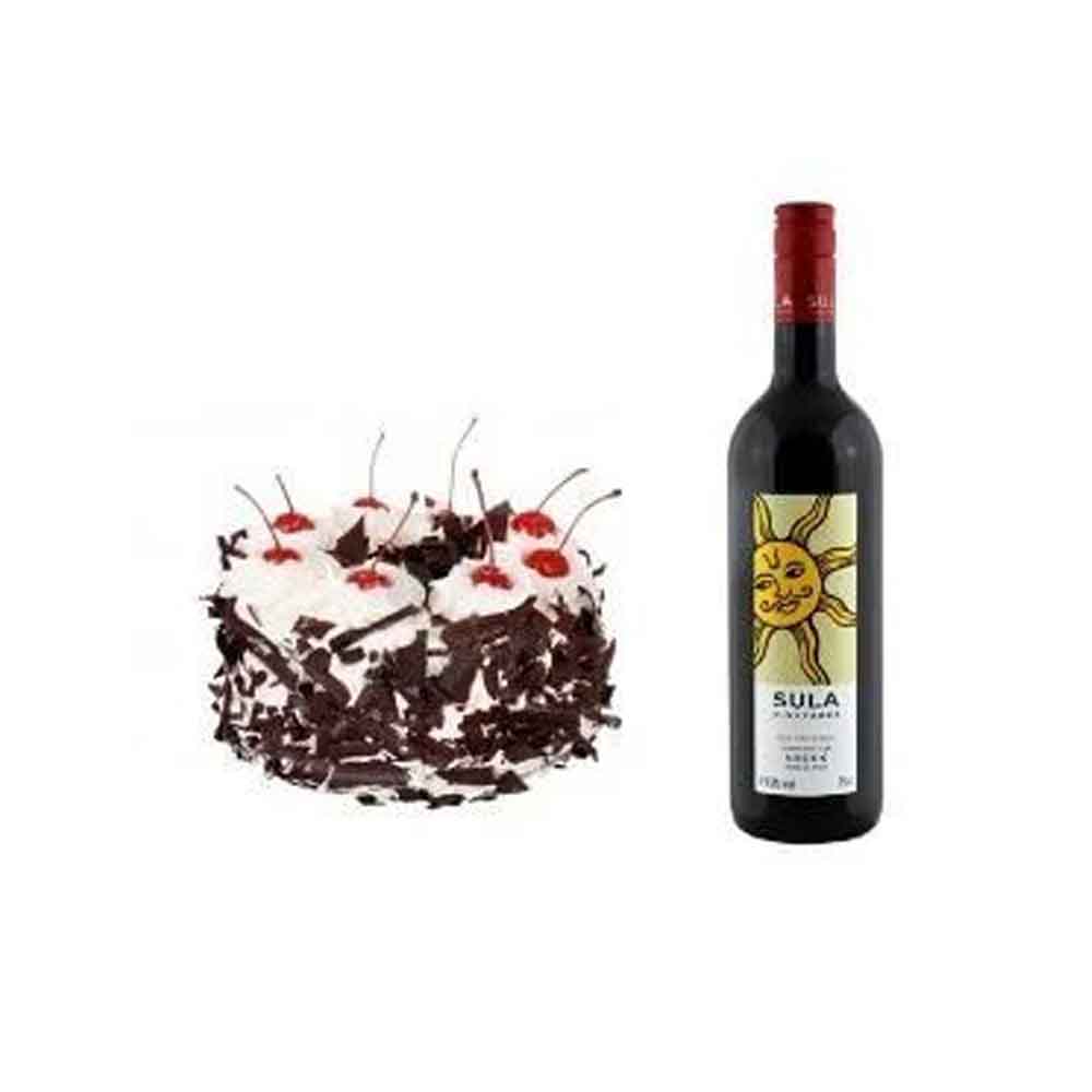 Black Forest Cake n Sula Wine