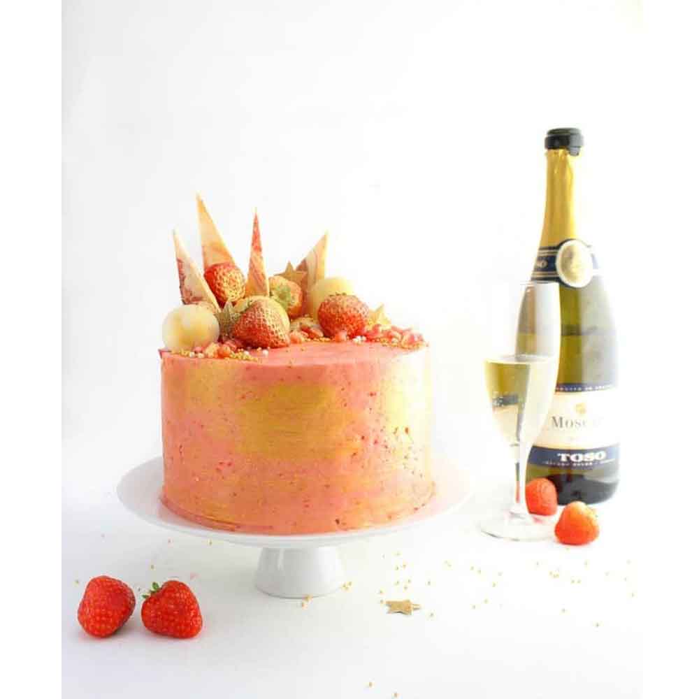 Strawberry Champagne Cake