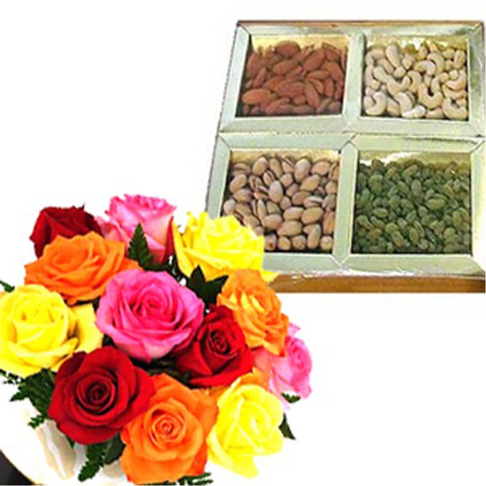 Mix Roses with Dry Fruits