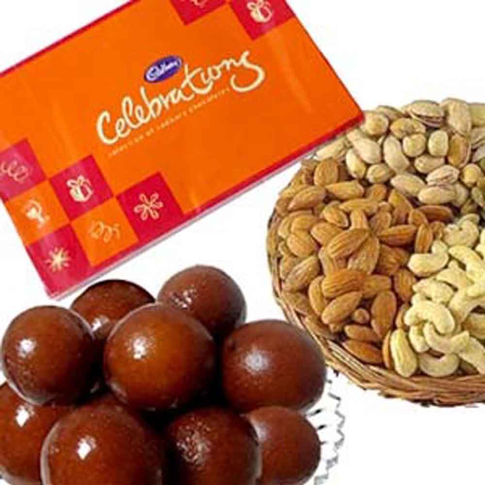 Dry Fruits with Chocos and Gulab Jamun