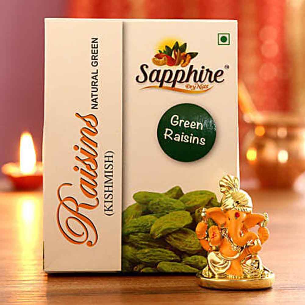 Ganesh Idol and Green Raisins