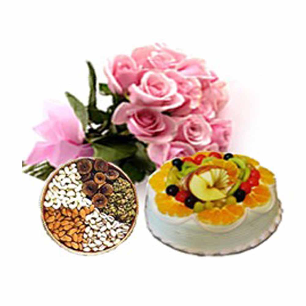 Fresh Cream Cakes Fruit And Flora Cake WG093