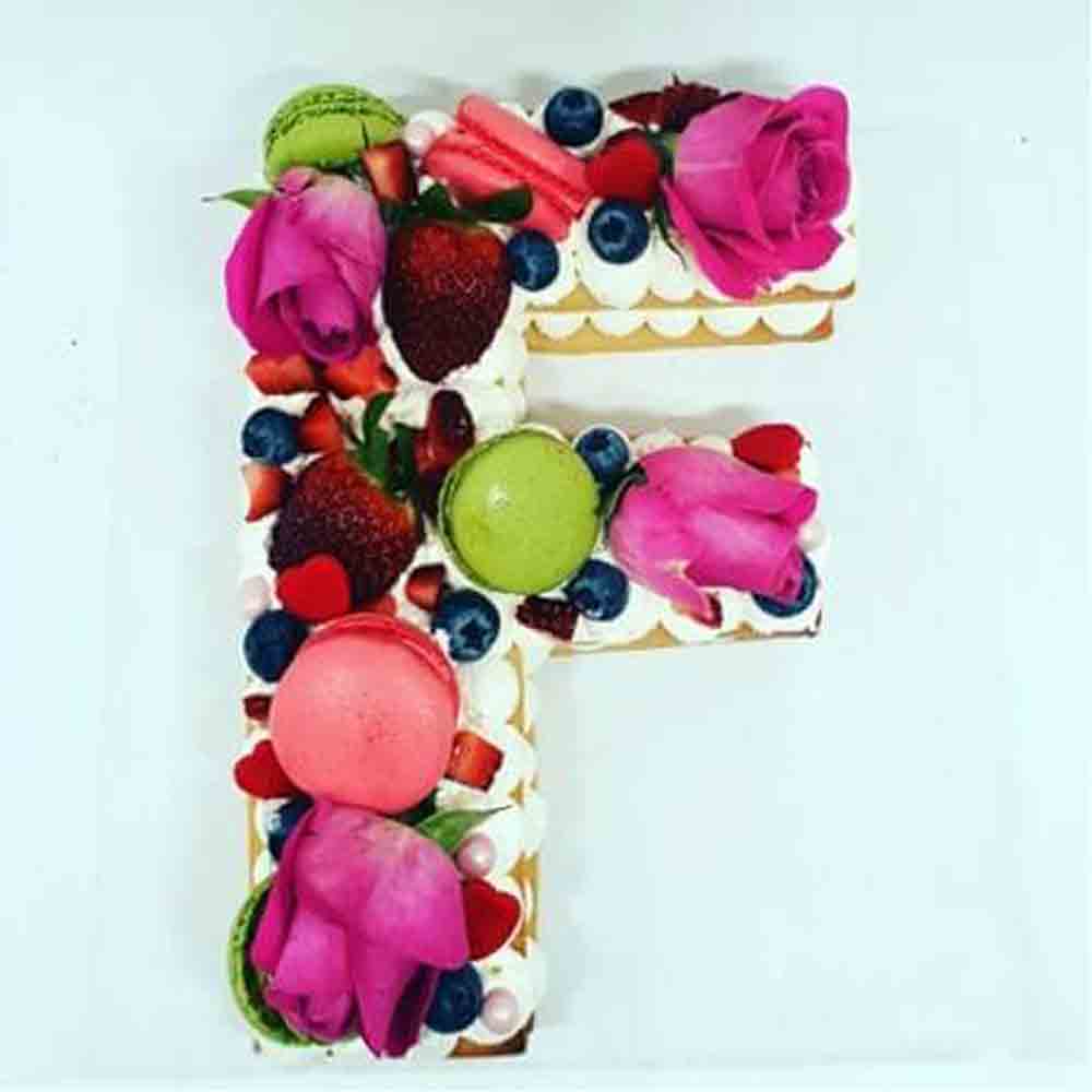 F Alphabet Cake