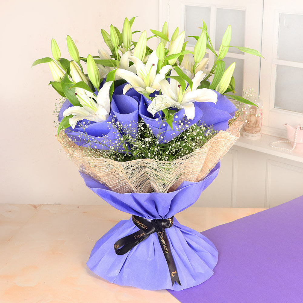 White lily bouquet