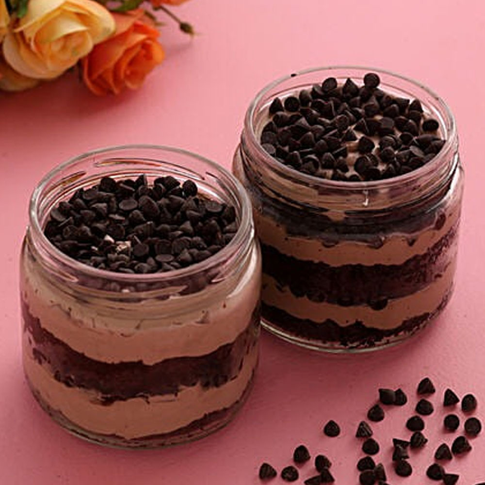 Sweet Choco Chip Cream Cake Jar Set of 2