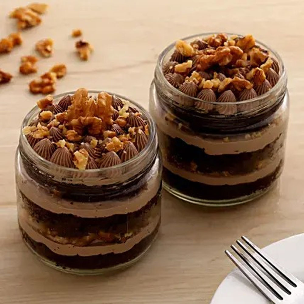 Yummy Choco Walnut Cake Jar Set of 2