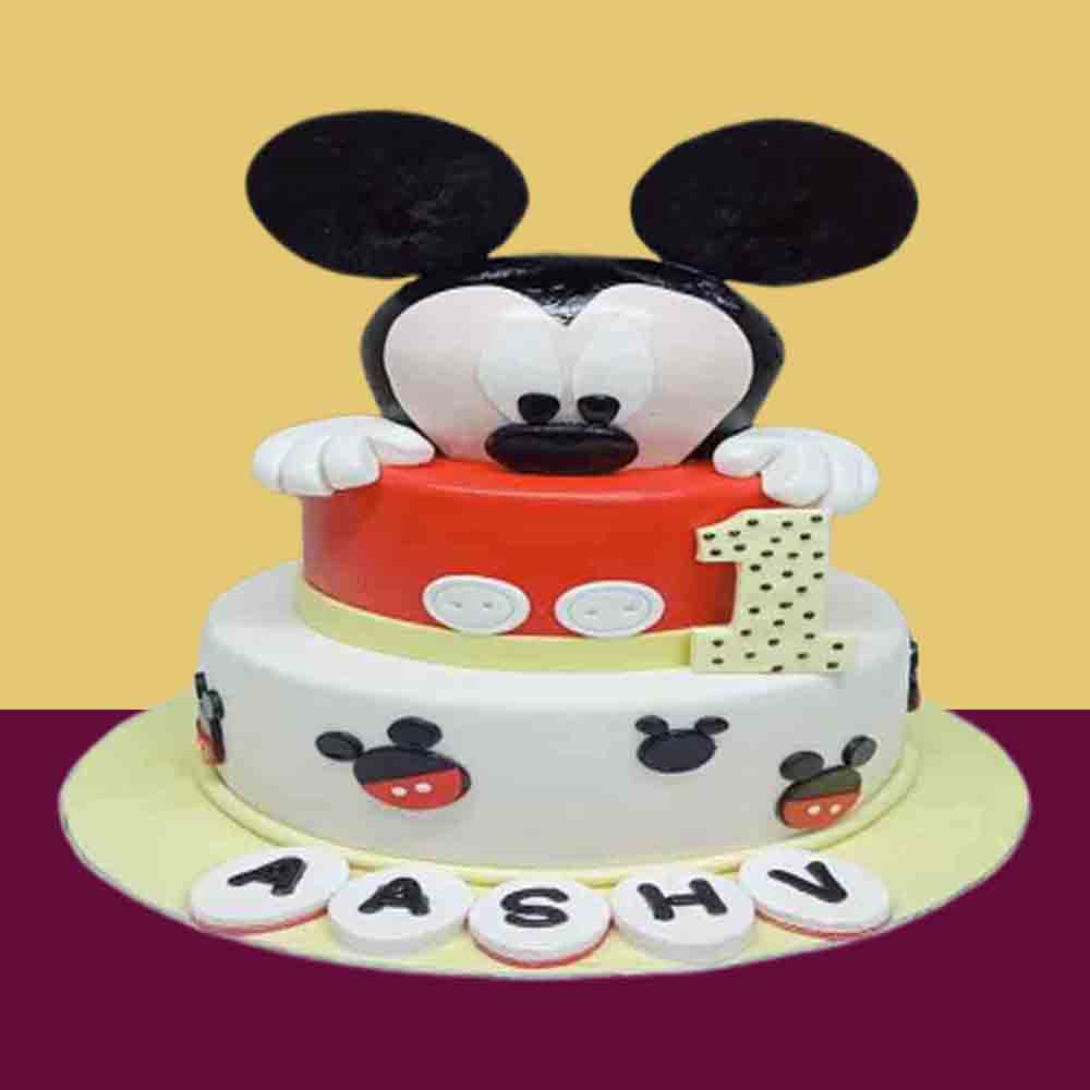 1st Mickey mouse Bday Cake