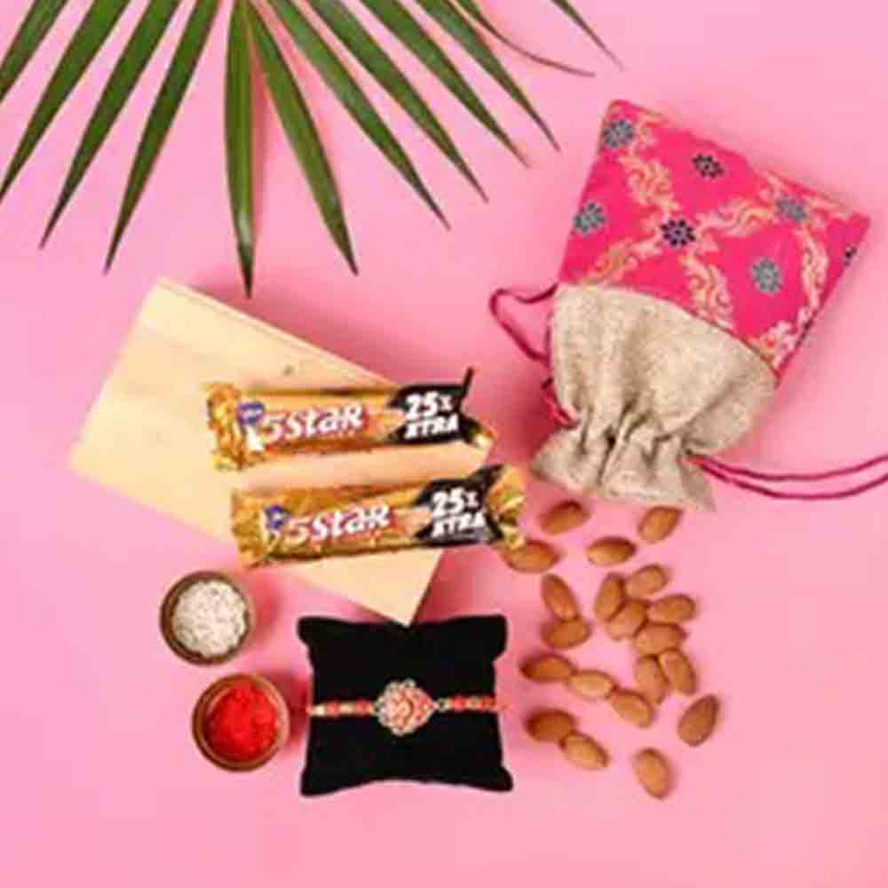 Rakhi with Five Star and Nuts