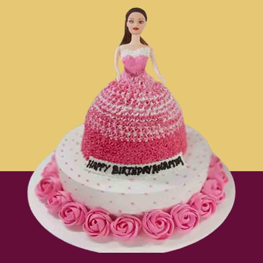 Strawberry Barbie Cake