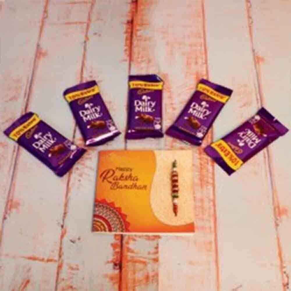 Rakhi and Five Dairy Milk chocolate