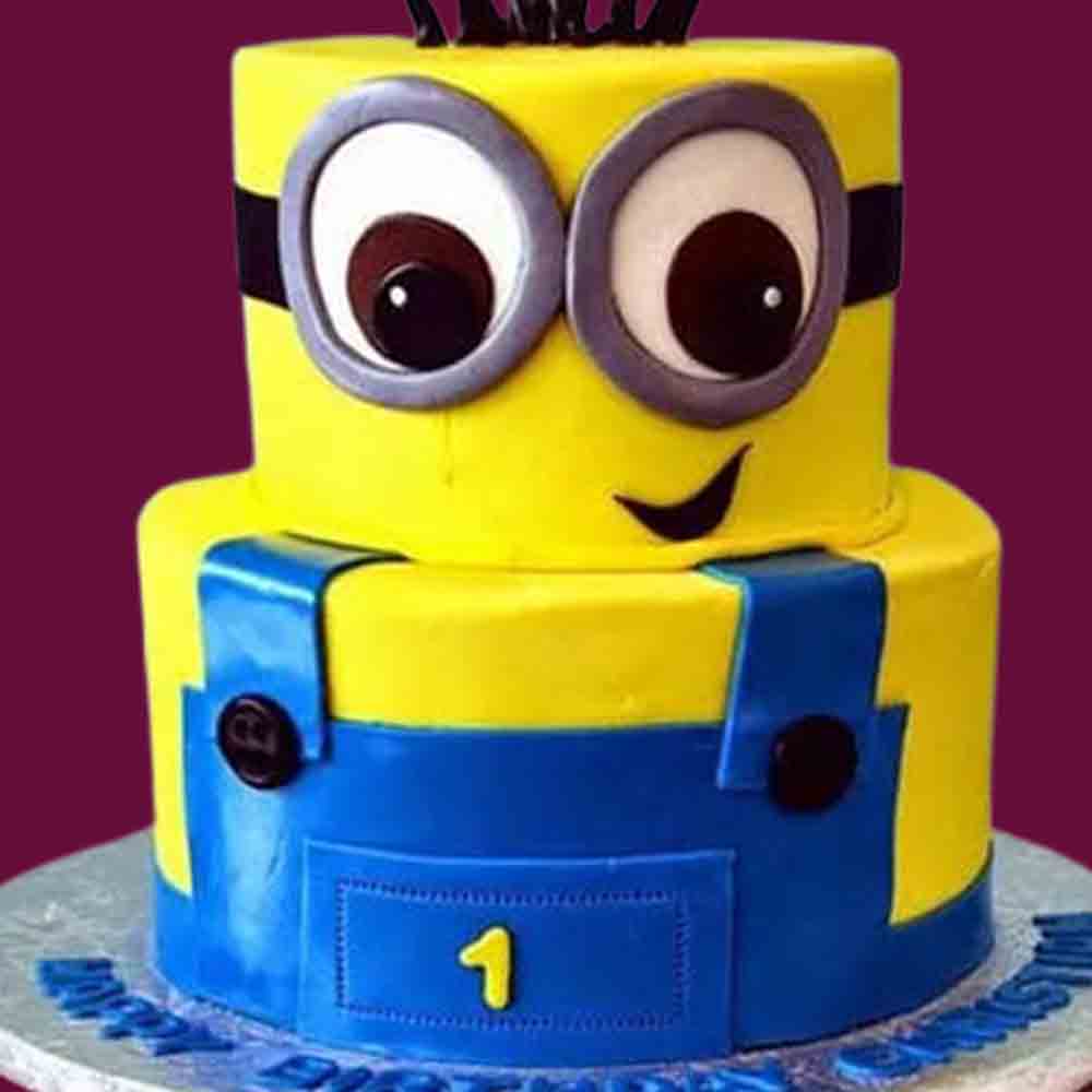 2 Tier Minion Cake