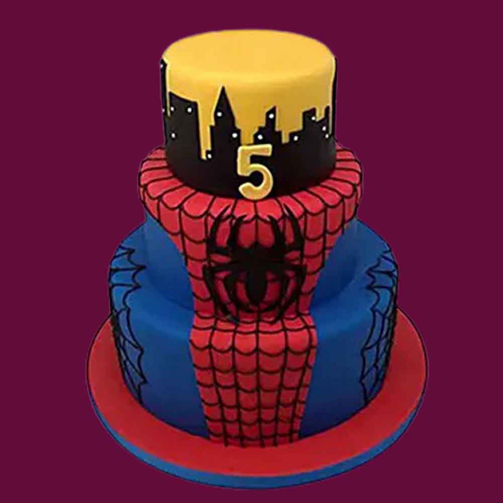 3 Tier Spiderman Cake