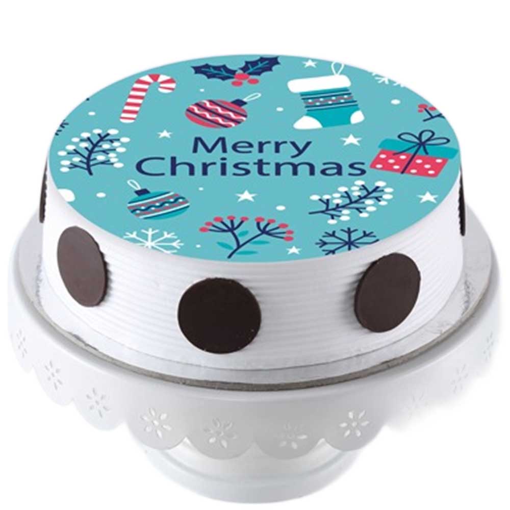 Merry Christmas Pineapple Photo Cream Cake