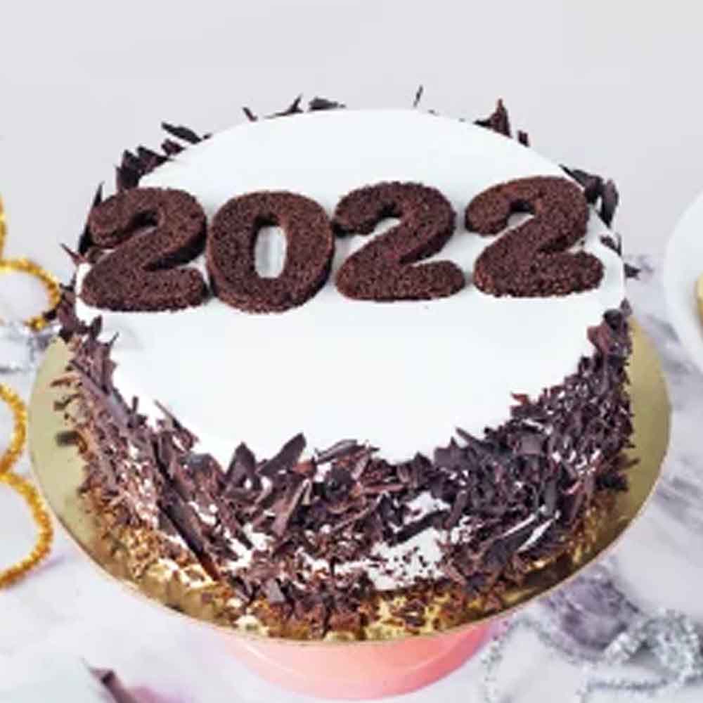 New Year Props Chocolate Photo Cake