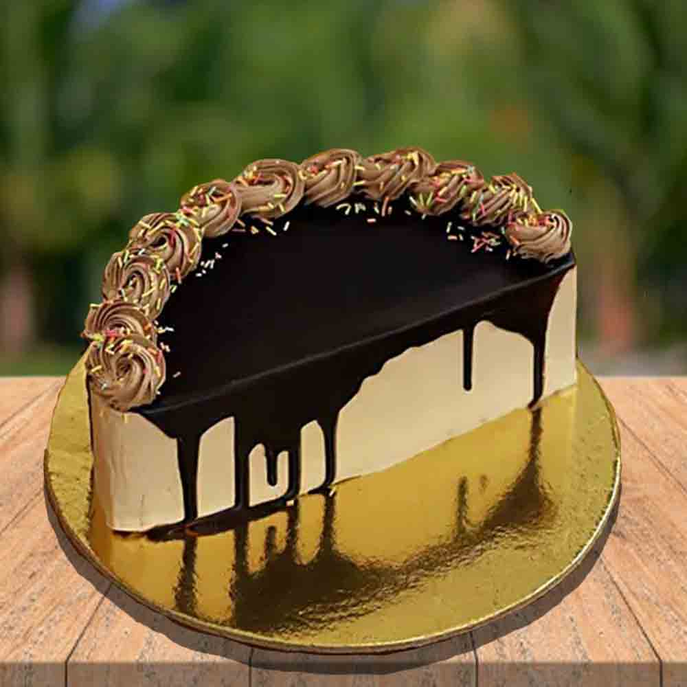 half design Chocolate cake