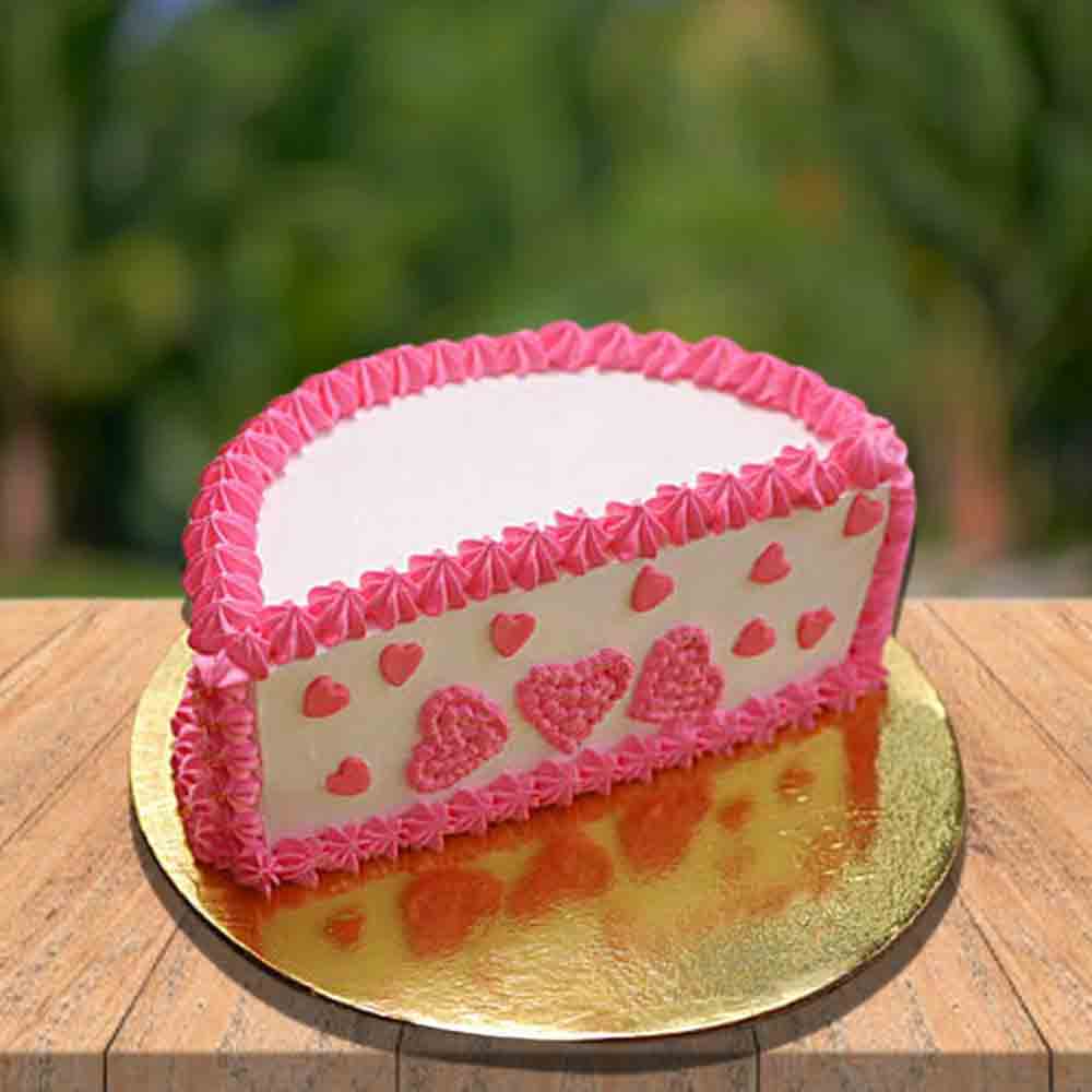 Half designed cake