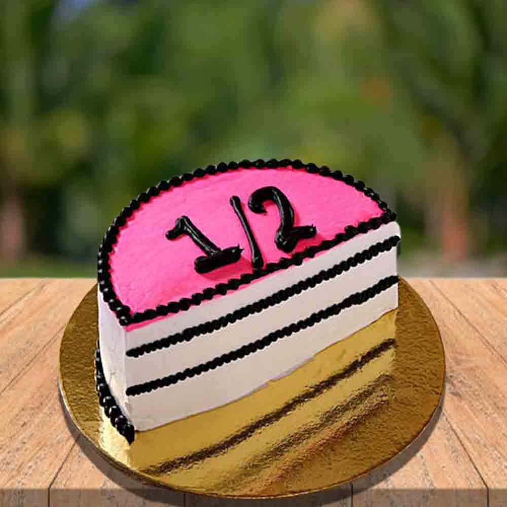 Half designed cake