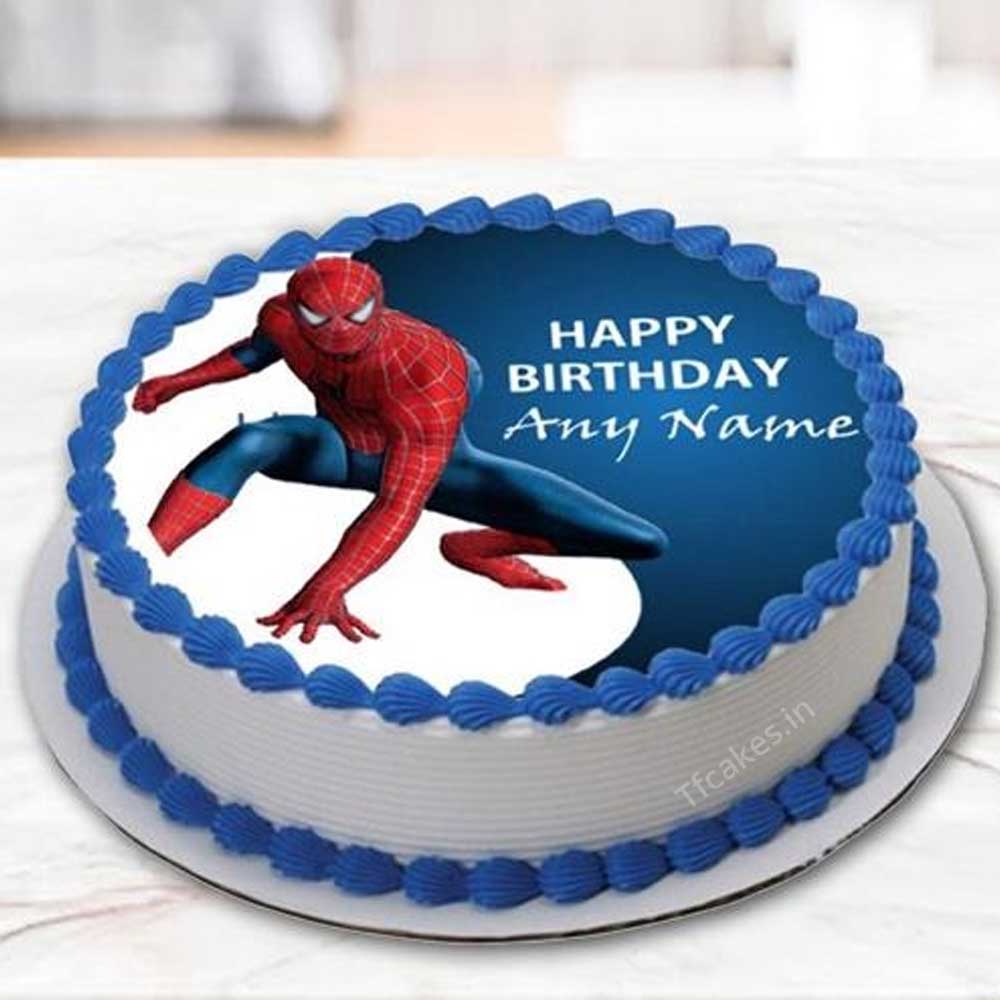 Spiderman Round Photo Cake